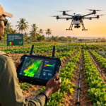 Parcelles maraîchères irriguées par drone
